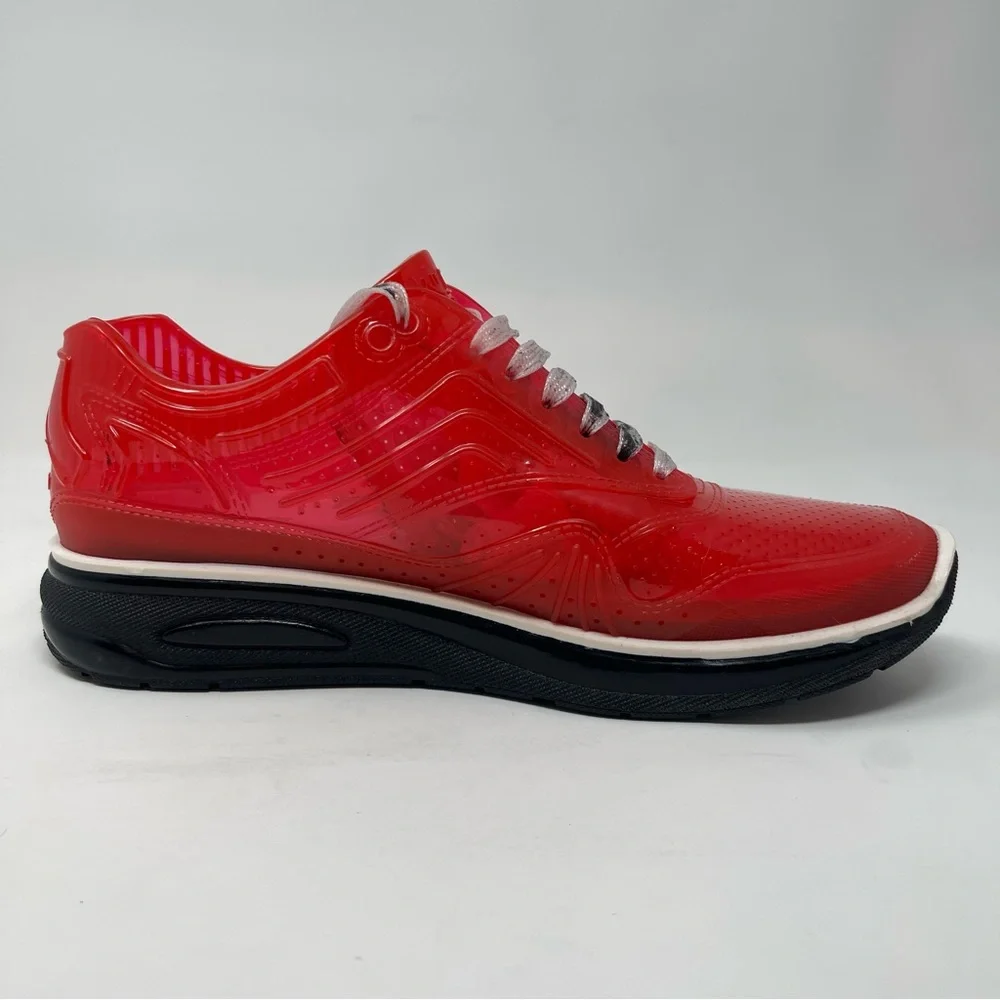 AIRDP by Ishu+ Transparent‎ Red Designer Sneakers | Italian Fashion Tech Shoes